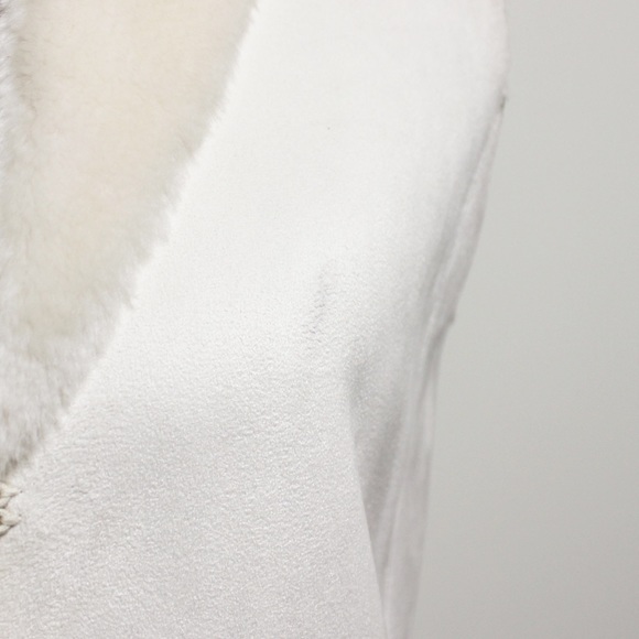 Ralph Lauren Ivory Faux Suede Faux Fur Vest Small - Picture 5 of 5